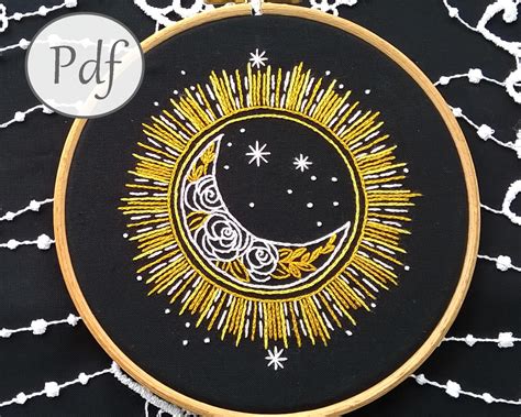 Sun And Moon Embroidery Designs