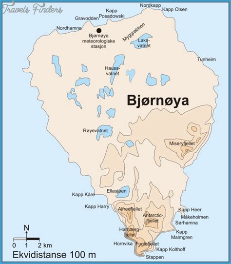 Bear Island Bjornoya Map Travelsfinderscom