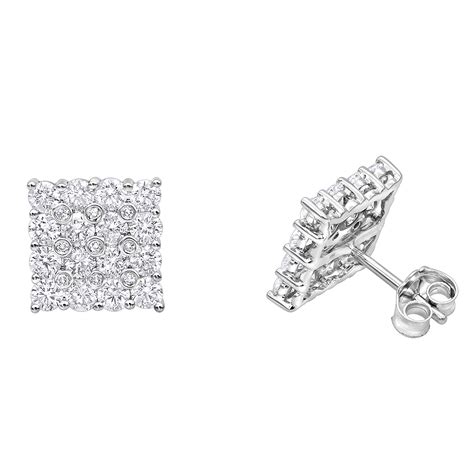 Find great deals on ebay for diamond square earrings. 2 Carat Luxurman Square Shape Round Diamond Earrings Studs in 14k Gold