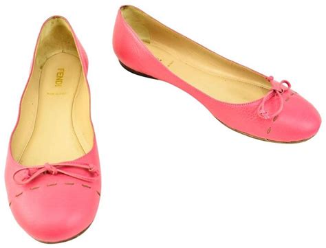 Leather Ballet Flats Fendi Pink Size 395 Eu In Leather 25501205