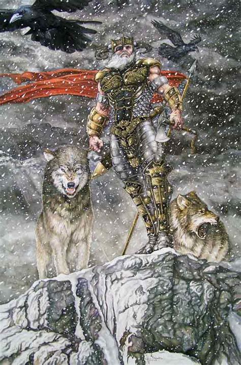 Odin Wolves And Ravens Norse Norse Mythology Norse Pagan