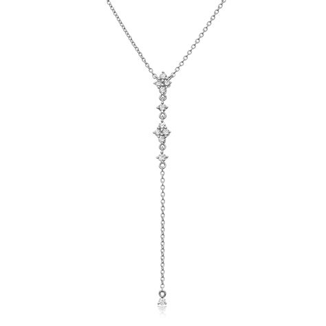White Gold And Diamond Y Necklace My Jewel Shop