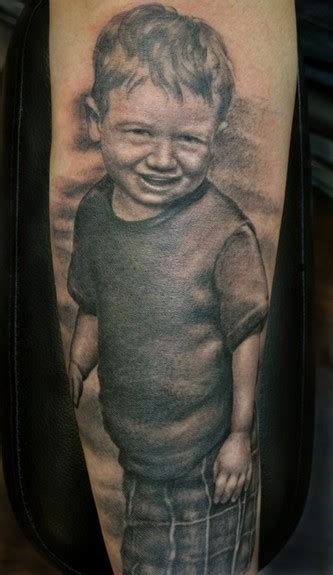 Little Boy Portrait By Shane Oneill Tattoos