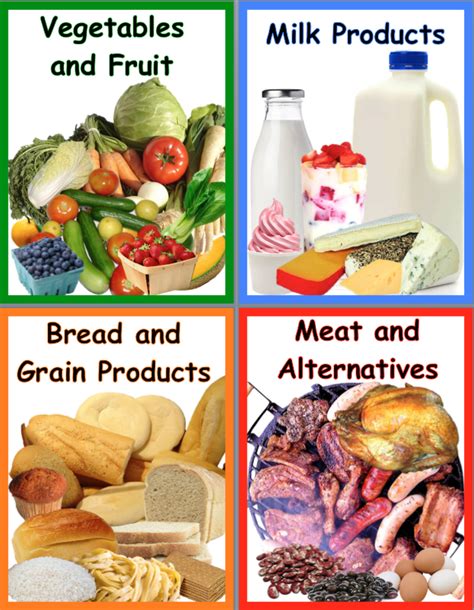 A healthy meal will help with portion control and meeting recommended servings from the four food groups. Food Group Nutrition Posters | Canada food guide, Food ...