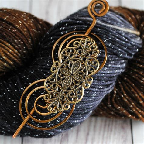 Victorian Lace Shawl Pin Charmed Bronze Crafty Flutterby Creations