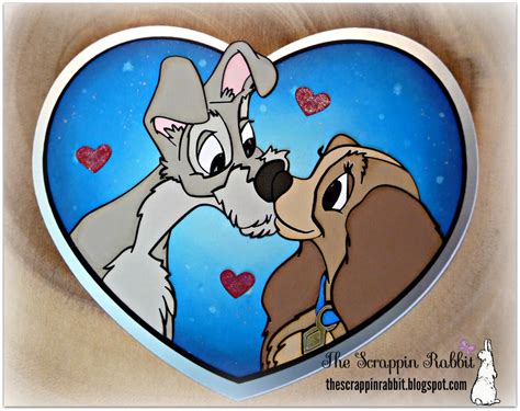 The Scrappin Rabbit Lady And The Tramp Anniversary Heart Shaped Card