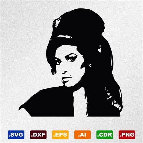 Amy Winehouse Portrait Svg Dxf Eps Ai Cdr Vector Files For Etsy