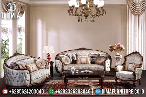 Sofa yang satu ini cocok disimpan pada ruang keluarga bernuansa retro karena desainnya yang terlihat seperti sofa. Harga Sofa Tamu Ukiran Mewah Luxury Classic Furniture ...