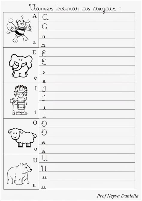 Atividades Com Vogais Cursivas Atividades Com Vogais Atividades