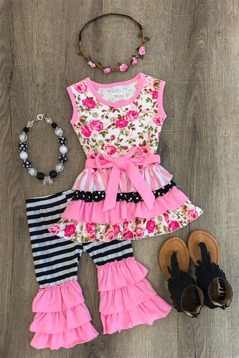 Pink Riley Ruffle Boutique Set Kids Outfits Girls Boutique Clothing