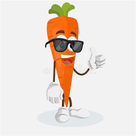Carrot Logo Mascot Thumb Pose Stock Vector Illustration Of Drawing