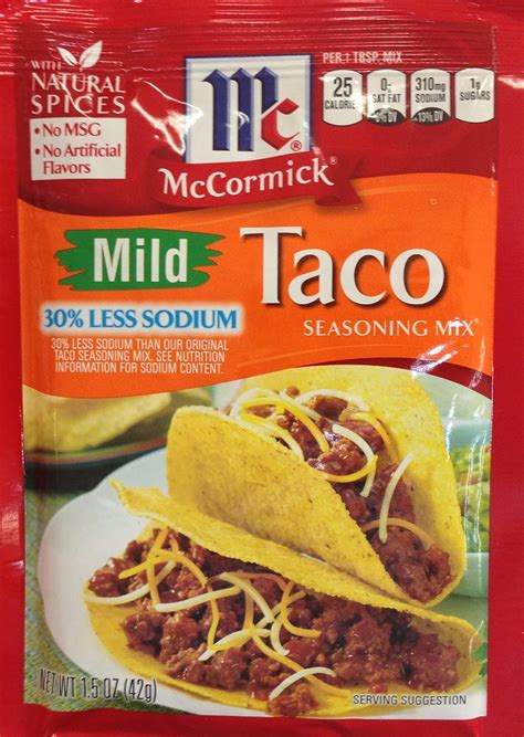 Mccormick Less Sodium Mild Taco Seasoning Mix 15oz 3
