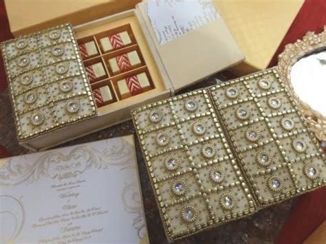 Gold Embroidered Invitation Box At Rs 6000pconwards Silk Invitation Boxes In New Delhi Id