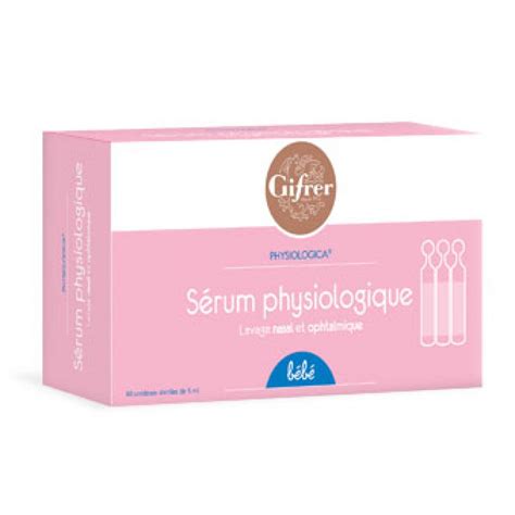 Le sérum physiologique des laboratoires gifrer se présente sous forme d'unidoses stériles adaptées aux nez l'utilisation du sérum physiologique des laboratoires gifrer va faciliter ce nettoyage, et. GIFRER Physiologica sérum physiologique 40x5ml - Parapharmacie - Pharmarket