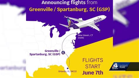 Airline announces new nonstop service flights from GSP to New Haven and
