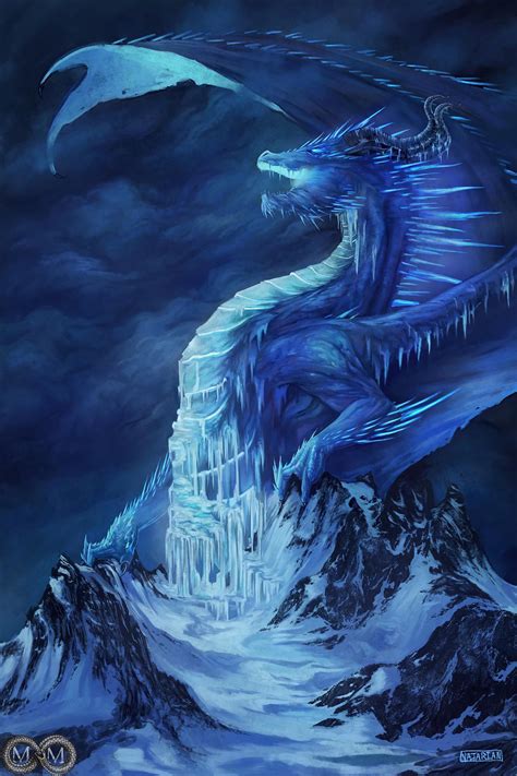 Ice Dragon Ice Dragon Elemental Dragons Dark Fantasy Art