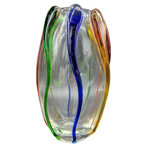 Hand Blown Italian Murano Glass Vase For Sale At 1stdibs
