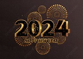 2024 Black Gold Fireworks Bloom New Years Eve Festival Background, Two ...