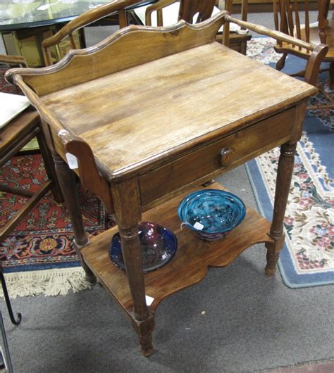 Sold Price Antique Wooden Wood Bathroom Wash Stand Or Garden Table