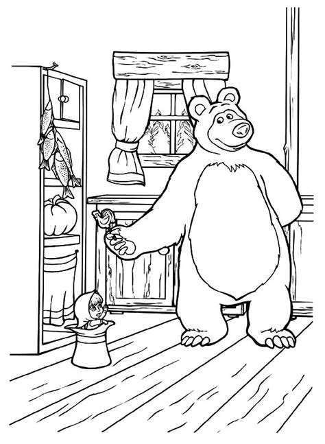 Coloring Masha And The Bear Drawing Coloring Pages