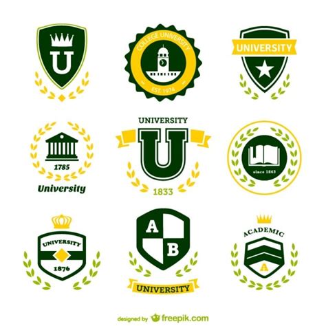 Free Vector Green University Logos