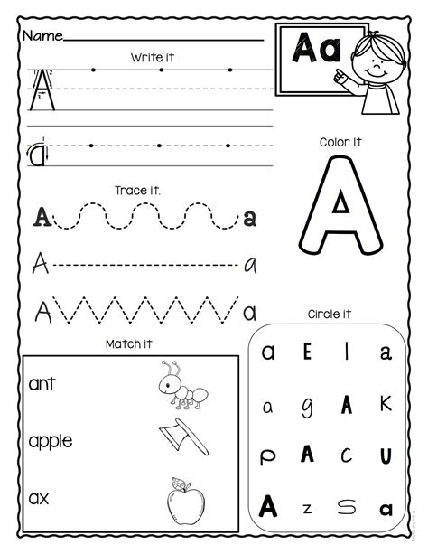 Pre K Worksheets For Alphabet