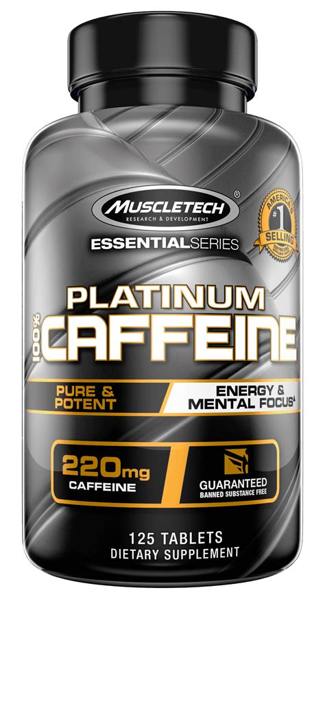 Muscletech Essential Series 100 Pure Caffeine Pills 220mg Caffeine