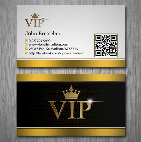 Elegant Playful Business Business Card Design For Vip Nails And Spa By