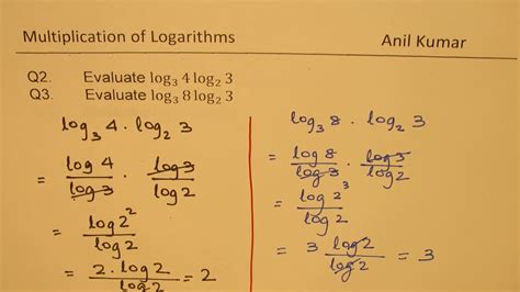 Examples To Multiply Logarithms With Different Base Log3⁡1024 Log4⁡3