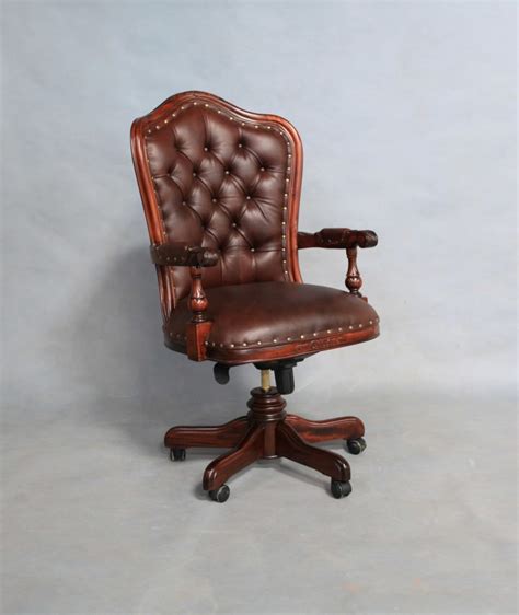 Solid Mahogany Wood Hi Back Office Chair Classic Chair Turendav