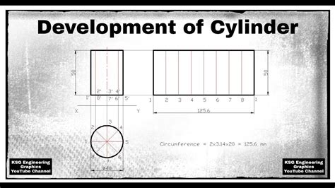 Development Of Cylinder Development Of Surfaces Engineering Drawing