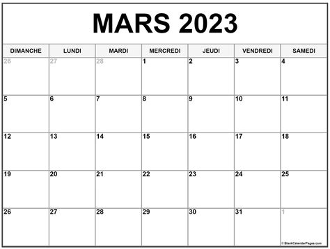 Calendrier Mars 2023 Imprimer Gambaran