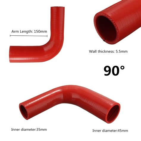 42 80mm 90 Degree Silicone Hose Elbow Bend Multi Size Vacuum Hose