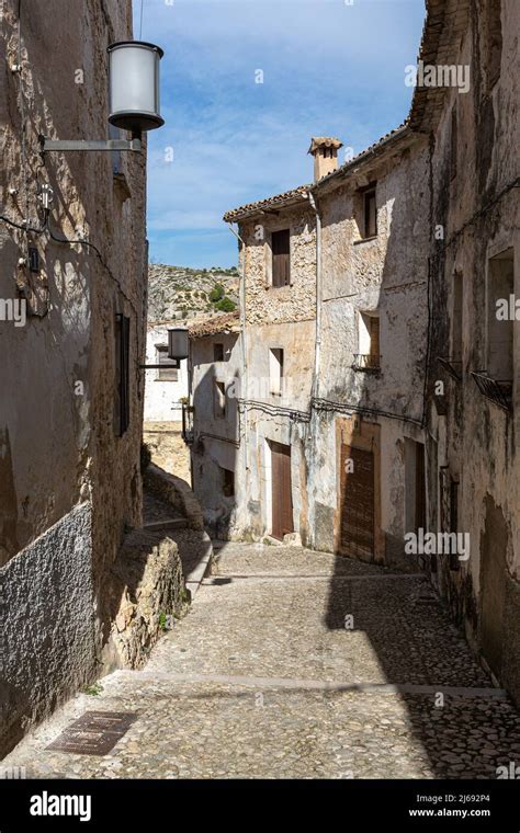 Cobbled Street And Dilapidated Facades Of The Old Town Of Bocairent