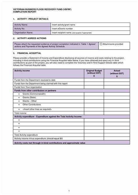 30 Work Completion Form Template Pryncepality Inside Acquittal Report