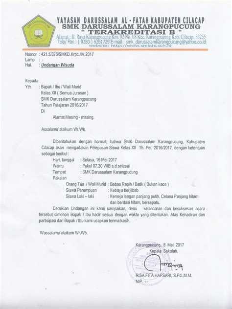 Contoh Surat Undangan Perpisahan Sekolah Tk Contoh Surat The Best