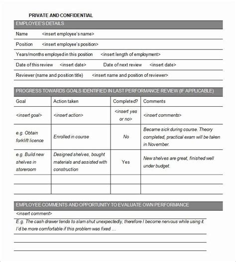 Employee Performance Evaluation Template Beautiful 9 Sample Performance