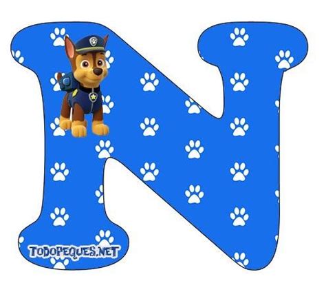 Letras Abecedario Paw Patrol Con Chase Todo Peques Patrulha Pata