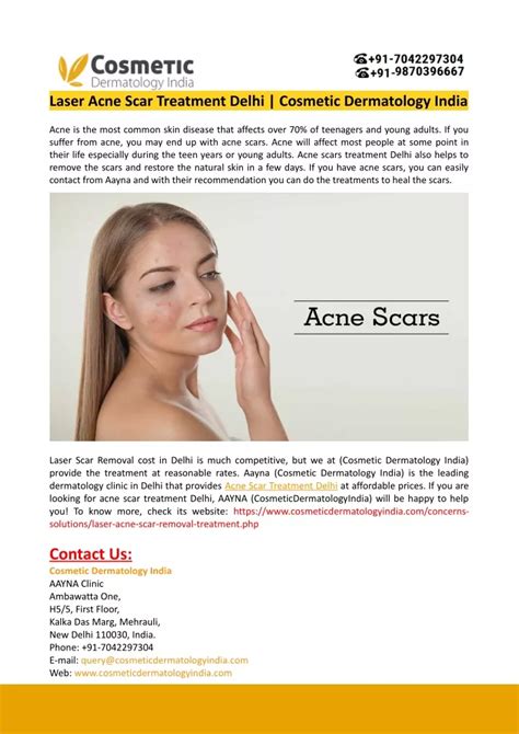 Ppt Acne Scar Treatment Delhi Cosmetic Dermatology India Powerpoint