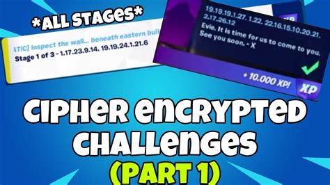 PART 1 Fortnite Encrypted Cipher Quests Location YouTube