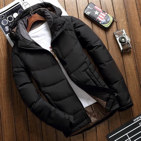 good quality white duck down jacket men warm hooded mens winter parkas thick men s jackets down