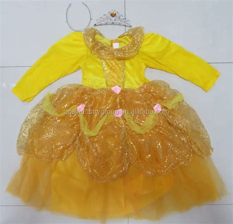 Children Beauty Cosplay Princess Yellow Dresses With Crown Buy