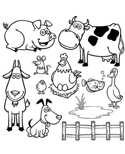 Village Barn And Animals Coloring Sheet
