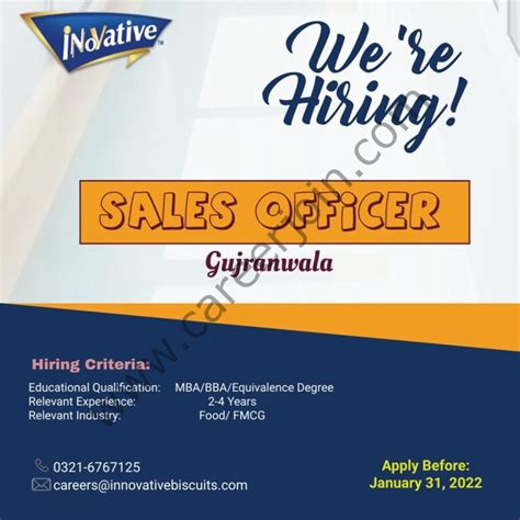 Innovative Biscuits Pvt Ltd Jobs Sales Officer