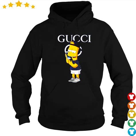 Bart Simpson Wearing Gucci Shirt Hoodie Sweater Long Sleeve And Tank Top