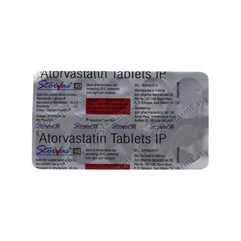 Storvas 40 Mg Tablet 10 Uses Side Effects Dosage Composition