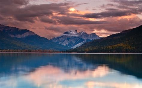 Nature Landscape Lake Mountain Sunset Forest Clouds