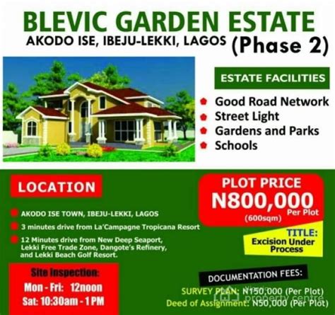 Belvic Gardens Estate Akodo Ibeju Lekki Lagos Land For Sale Land For Sale Tropicana