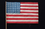 VINTAGE 1930'S 48 STAR COTTON UNITED STATES FLAG W/POLE 1912-1959 11" x ...