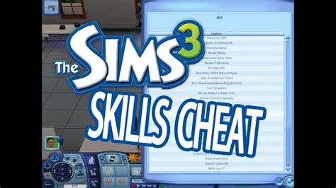 Sims 3 Debug Enabler Mod Skills Cheat Youtube